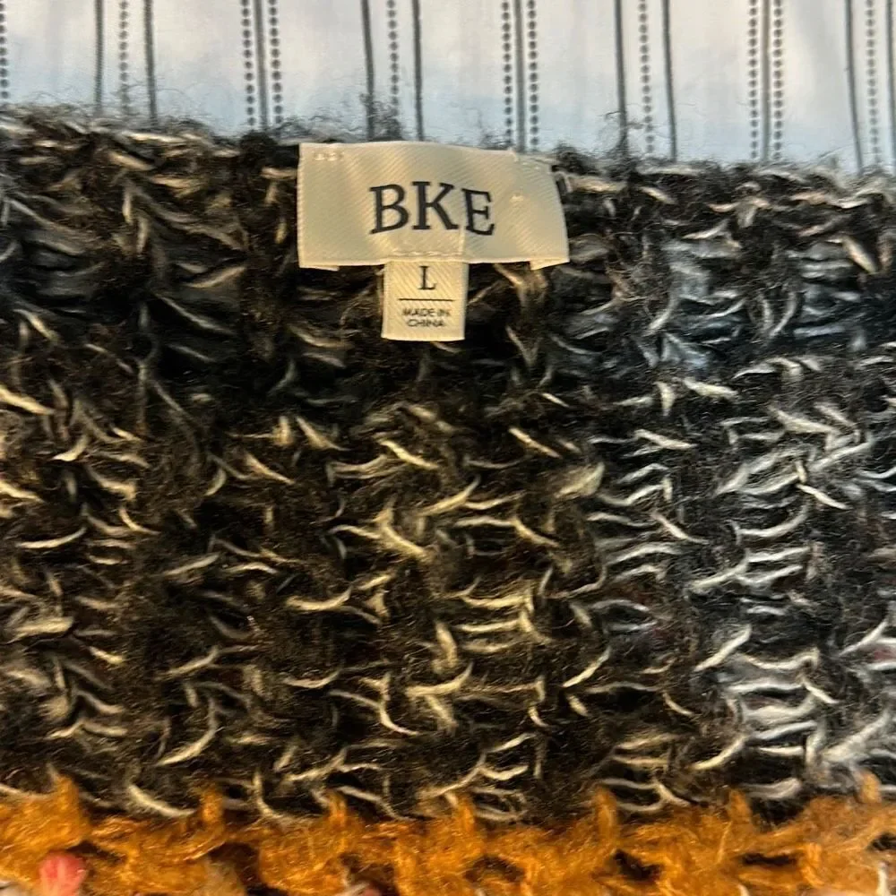 Off Shoulder BKE Multicolored Knit thin sweater Size L